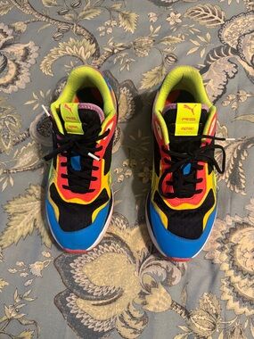 Puma men’s Neon Multicolor Lace-Up Sneakers